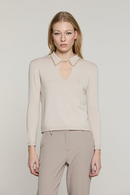 Maglia LOREMY manica lunga con colletto + goccia + profili catena - RDA2602054001 - Relish Autunno/Inverno 2026