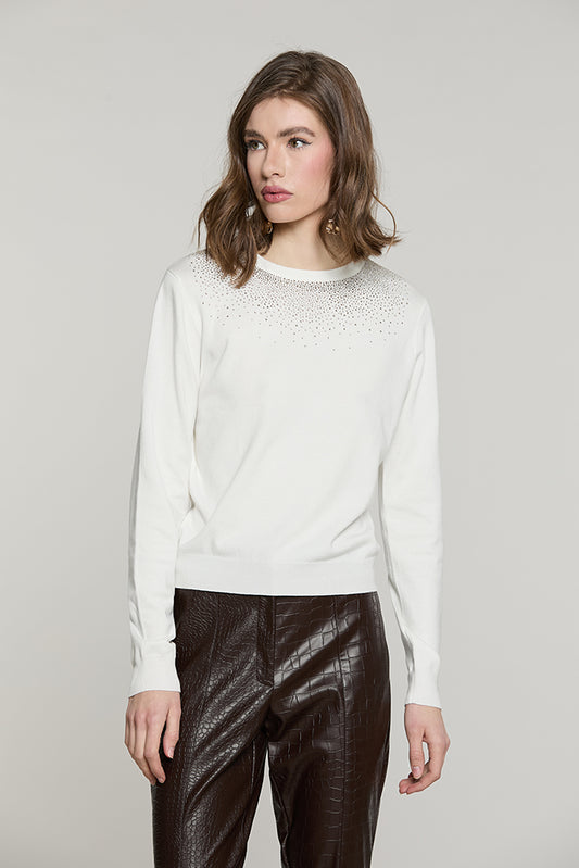 Maglia AVETRAZ manica lunga girocollo con strass - RDA2602054015 - Relish Autunno/Inverno 2026