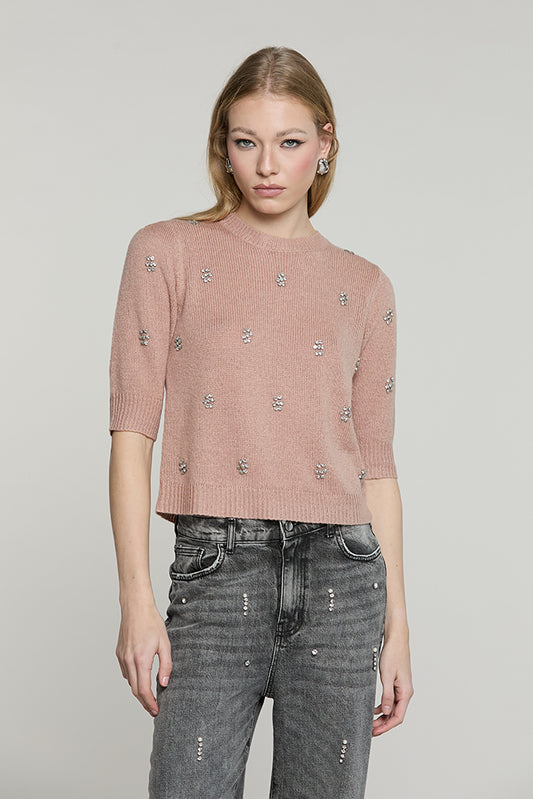 Maglia DALEN mezza manica con castoni + pietre - RDA2602261041 - Relish Autunno/Inverno 2026