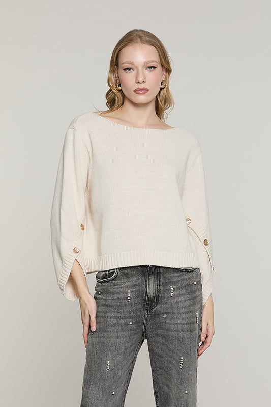 Maglia STENNY manica lunga incrociata con bottoni - RDA2602529054 - Relish Autunno/Inverno 2026