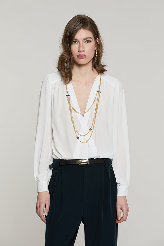 Body LATTUADA manica lunga scollo incrocio + collana logo - RDA2603006015 - Relish Autunno/Inverno 2026