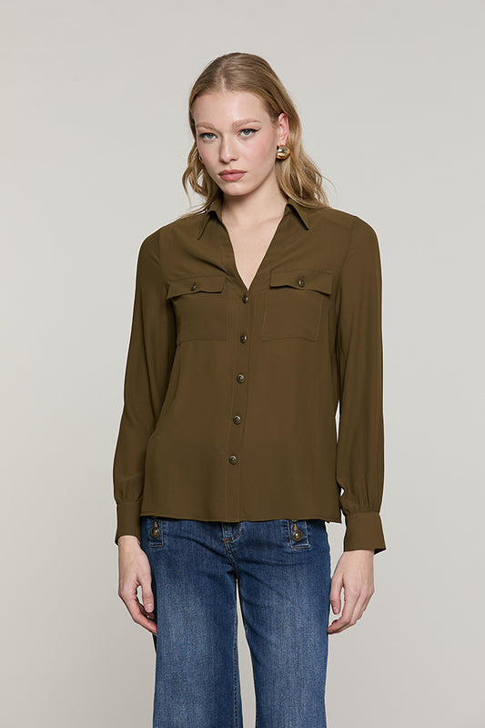 Camicia MOLINAX manica lunga scollo v con tasche + bottoni - RDA2603009006 - Relish Autunno/Inverno 2026