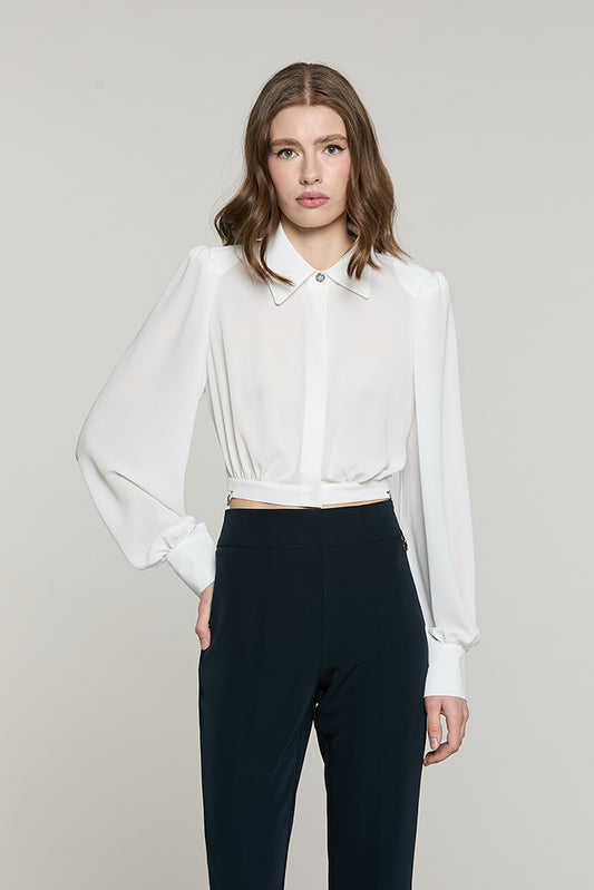 Camicia KUGASO corta manica lunga con dettaglio logo strass - RDA2603009007 - Relish Autunno/Inverno 2026