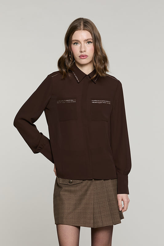 Camicia ADERO manica lunga con tasche + applicazione paillettes - RDA2603009009 - Relish Autunno/Inverno 2026