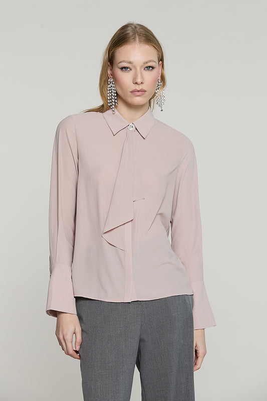 Camicia LA_GARZA manica lunga campana con bott.gioiello + gala - RDA2603009013 - Relish Autunno/Inverno 2026