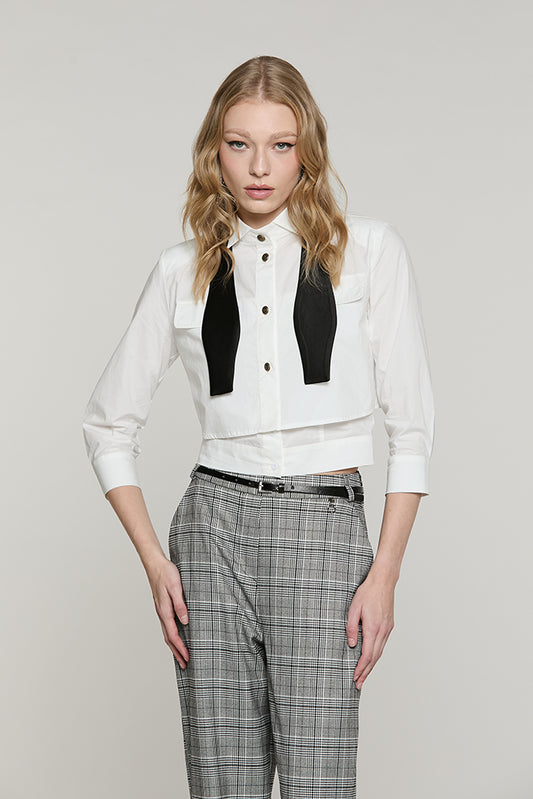 Camicia CORVINA corta manica 3/4 con patte + papillon - RDA2603033001 - Relish Autunno/Inverno 2026