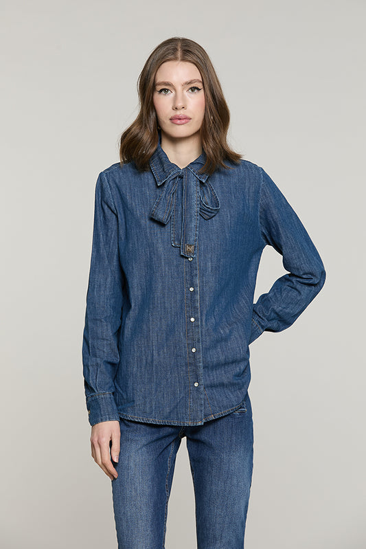 Camicia BLEDEL manica lunga con fusciacca denim - RDA2603033036 - Relish Autunno/Inverno 2026