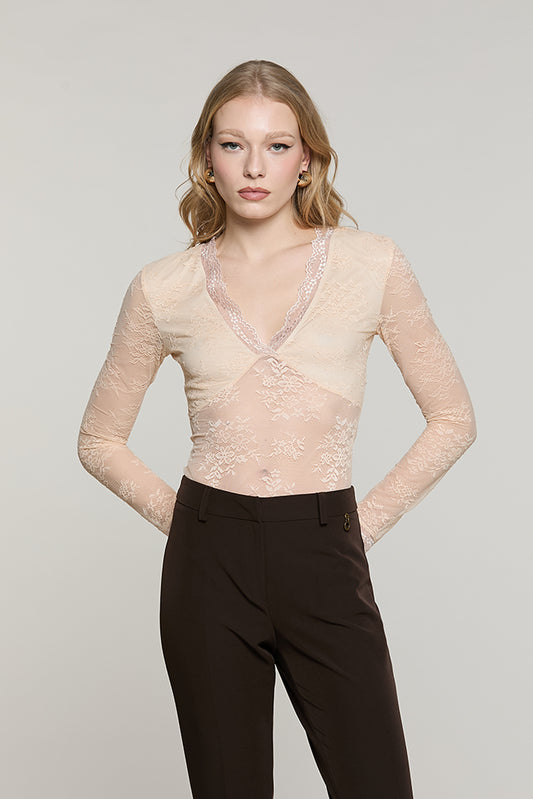 Body LIORA manica lunga scollo v pizzo - RDA2603036019 - Relish Autunno/Inverno 2026
