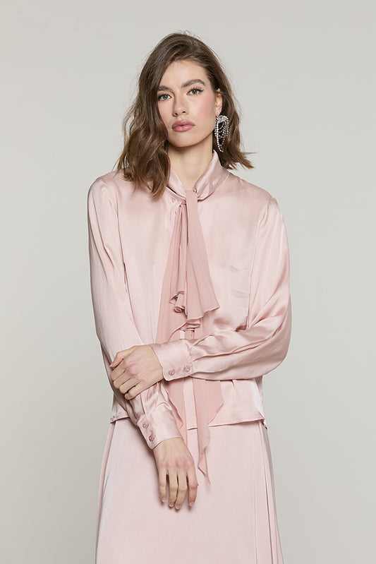 Blusa CENCI manica lunga con fusciacca georgette - RDA2603055042 - Relish Autunno/Inverno 2026