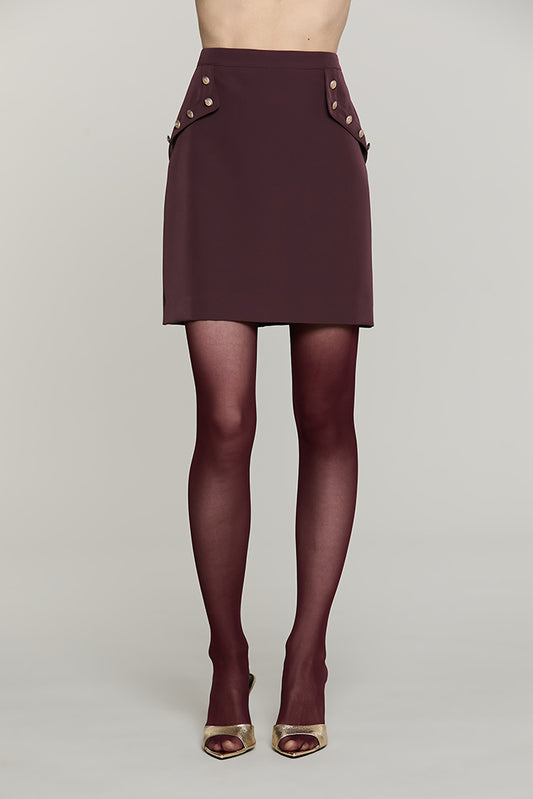 Gonna ANVERS corta con pattine + bottoni - RDA2604006004 - Relish Autunno/Inverno 2026