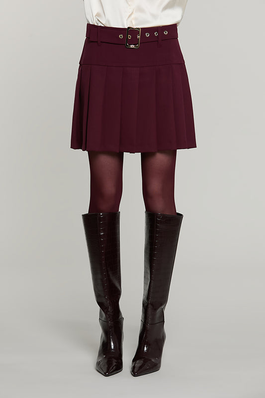 Gonna HARRYS corta con cintura con fibbia + pieghe - RDA2604091001 - Relish Autunno/Inverno 2026
