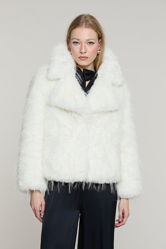 Pelliccia WITHNEYL eco manica lunga con revers + ganci - RDA2605009011 - Relish Autunno/Inverno 2026