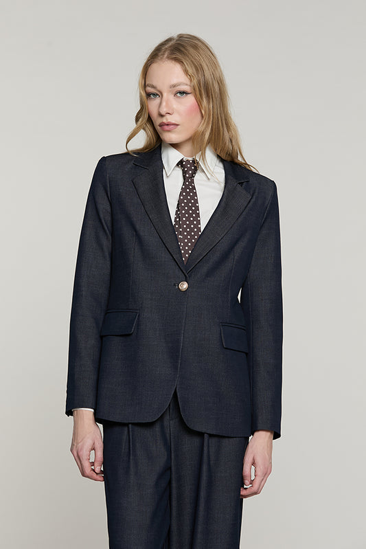 Giacca ALEXIA manica lunga 1 bottone + patte denim - RDA2605091022 - Relish Autunno/Inverno 2026