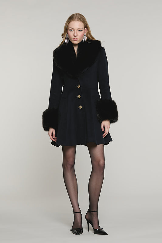Cappotto PARK manica lunga con collo + polsi ecopelliccia staccabile con tasche svasato - RDA2605112018 - Relish Autunno/Inverno 2026