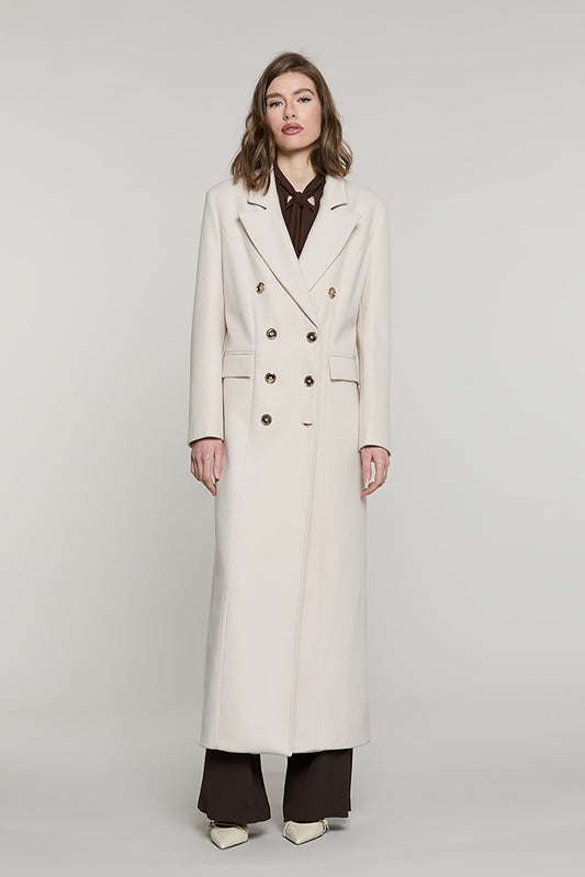 Cappotto TERES lungo manica lunga doppio petto con tasche + patte + spacco con dietro - RDA2605590034 - Relish Autunno/Inverno 2026