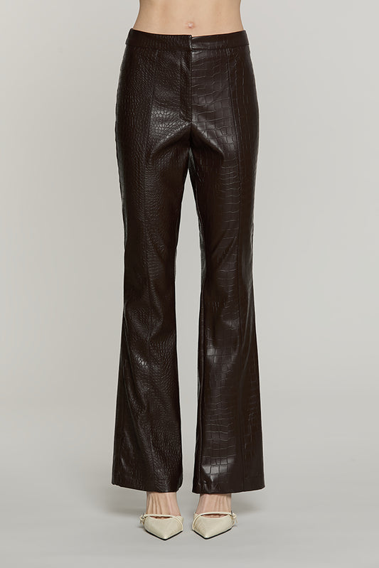 Panta DRILLY vita alta zampa con zip ecopelle coccodrillo - RDA2607005014 - Relish Autunno/Inverno 2026