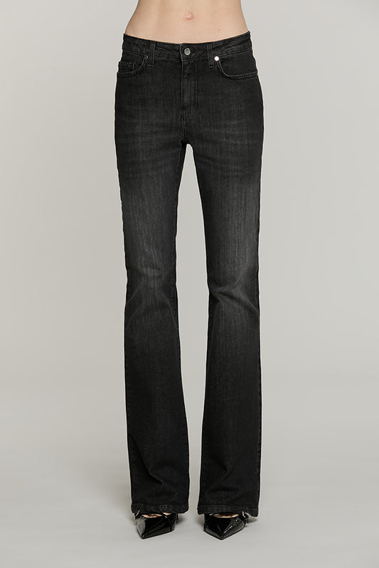 Panta SCHIFFER_BLACK v.media 5 ts flaire fit con logo strass tasche denim - RDA2607016002 - Relish Autunno/Inverno 2026