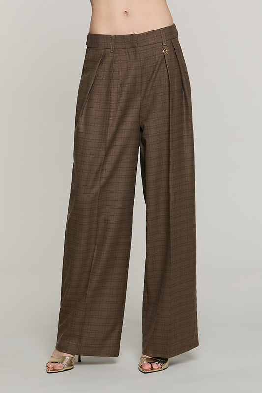 Panta TREMITI vita alta palazzo con pinces + tasche quadri lurex - RDA2607455011 - Relish Autunno/Inverno 2026
