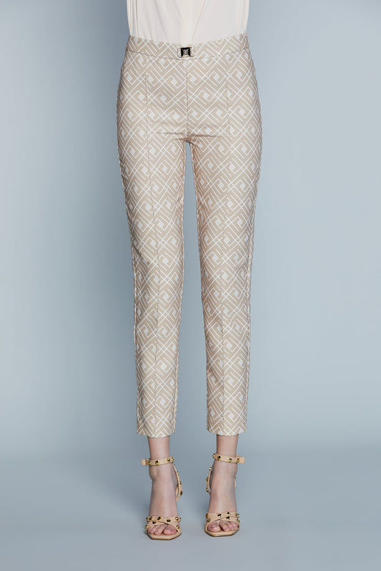 Pantalone CHARLESSE Vita Alta con Passante Logo più Impunture più St.Logo All Over art. RDP2507006076 Donna Relish Primavera Estate 2025