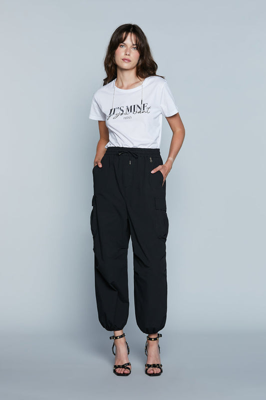 Pantalone MACAPA Vita Alta con Elastico più Coulisse più Tasconi più Elastico Fdo art. RDP2507016049 Donna Relish Primavera Estate 2025