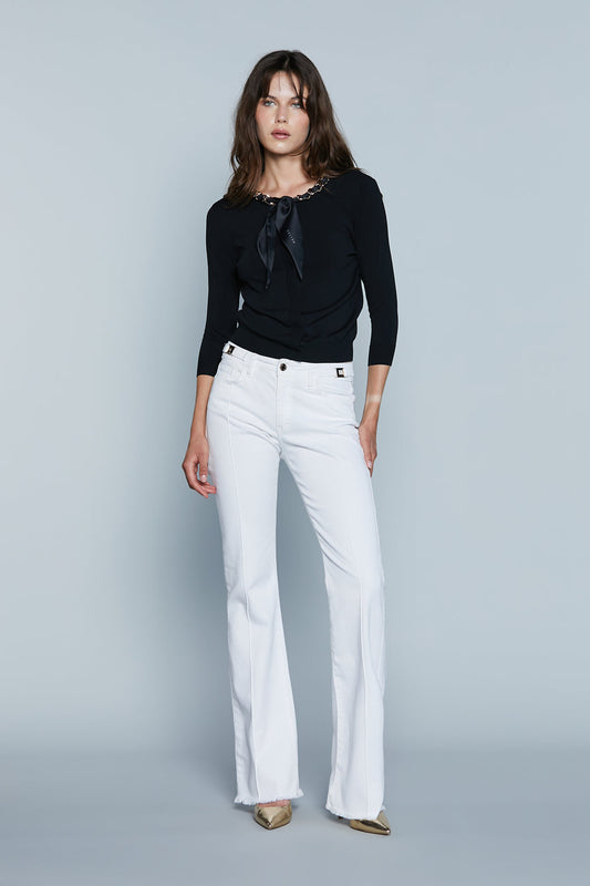 Pantalone STUDDYS Vita Alta 5 Ts con Cinturini più Fibbie Logo più Impunture art. RDP2507016090 Donna Relish Primavera Estate 2025