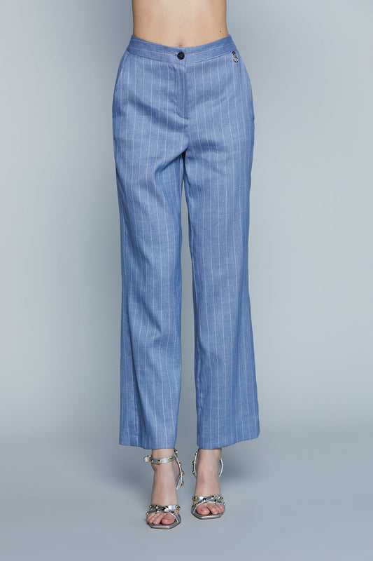 Pantalone CASTELLA Vita Alta con Elastico più Ts Francesi Gessato art. RDP2507650070 Donna Relish Primavera Estate 2025
