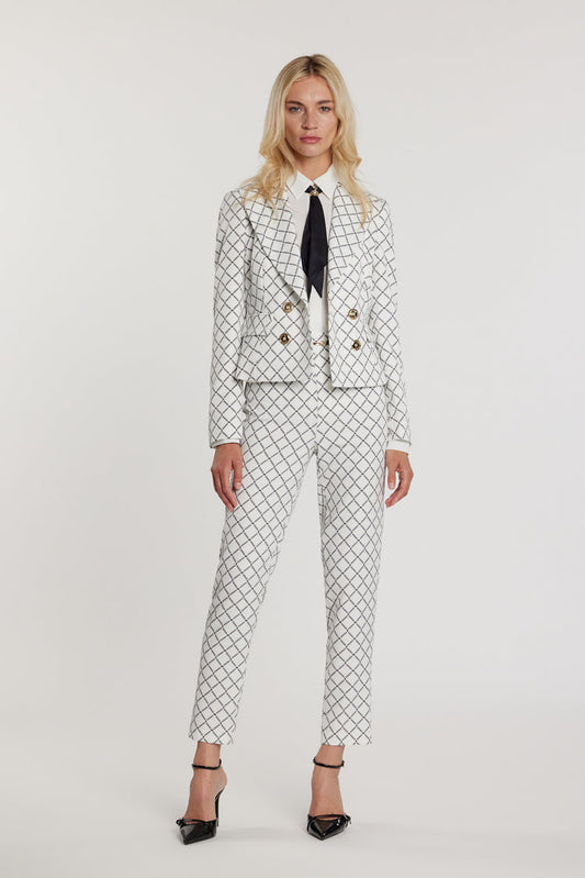 Pantalone CLAUDIETTE vita alta con dettaglio cintura più stampa logo all over art. RDP2607006061 Donna Relish Primavera Estate 2026