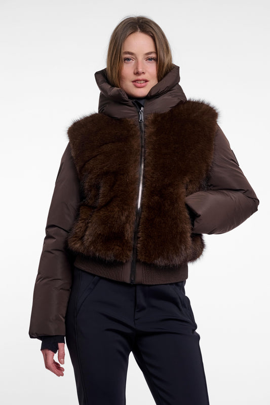 Giacca da sci donna art. Vanesa Rino & Pelle Dark brown