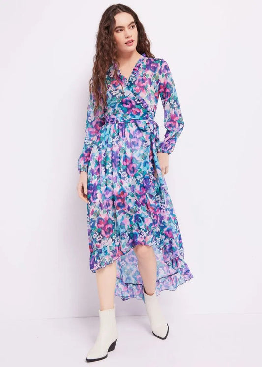 ABITO MIDI A FANTASIA art. 411DD15024 Donna Denny Rose Primavera Estate 2024 - Denny Store Italia