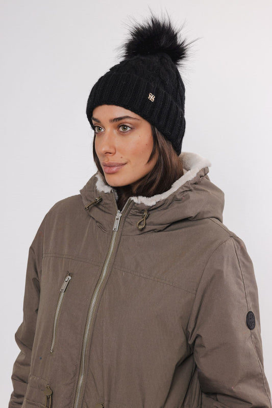 Berretto cappello ELIAS BEANIE WITH POMPON - Rino & Pelle - Autunno Inverno 2024/25 - Black - Denny Store