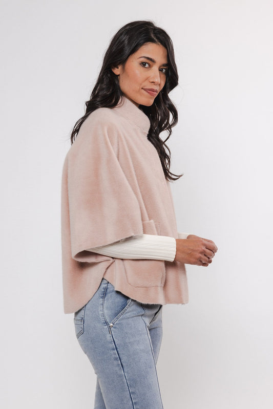 Cappa DEWI FAUX FUR CAPE Rino & Pelle Autunno Inverno 2024/25 Powder - Denny Store