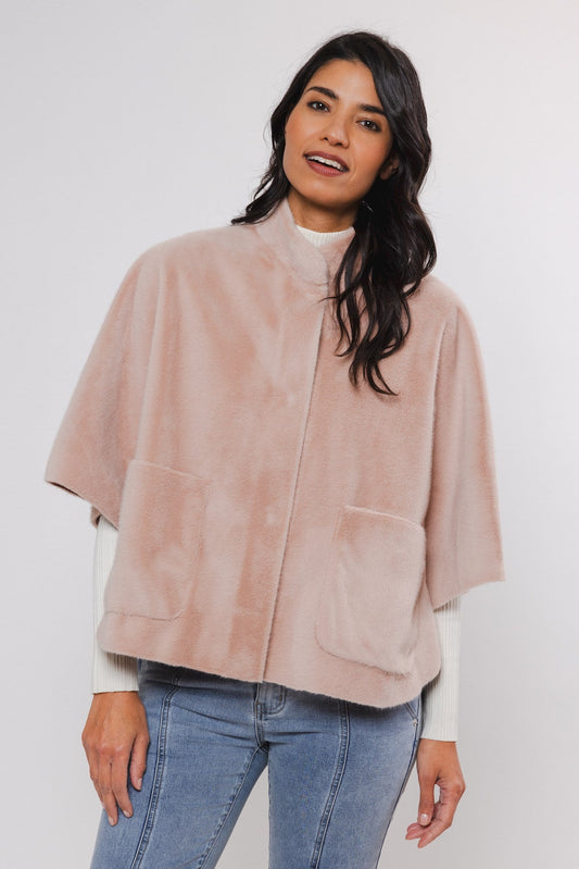 Cappa DEWI FAUX FUR CAPE Rino & Pelle Autunno Inverno 2024/25 Powder - Denny Store