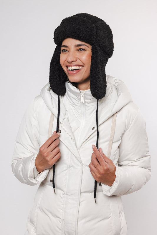 Cappello DIORA TEDDY HAT WITH CAP - Rino & Pelle - Autunno Inverno 2024/25 Black - Denny Store