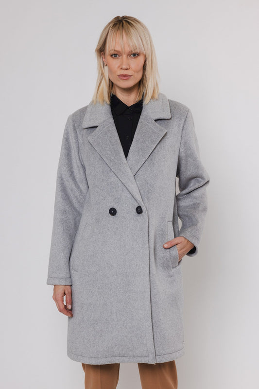 Cappotto BONNE DOUBLE BREASTED COAT Rino & Pelle Autunno Inverno 2024/25 Light grey - Denny Store