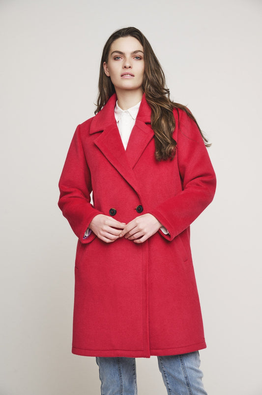 Cappotto BONNE DOUBLE BREASTED COAT Rino & Pelle Autunno Inverno 2024/25 Red berry - Denny Store