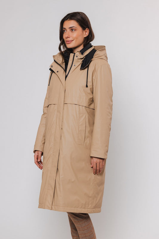 Cappotto DANITA LONG AINCOAT WITH DETACHABLE INNERJACKET Rino & Pelle Autunno Inverno 2024/25 Sand - Denny Store