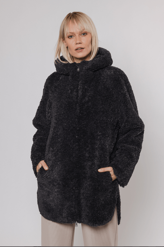 Cappotto MARRE REVERSIBLE HOODED COAT - Rino & Pelle - Autunno Inverno 2024/25 - Graphite - Denny Store