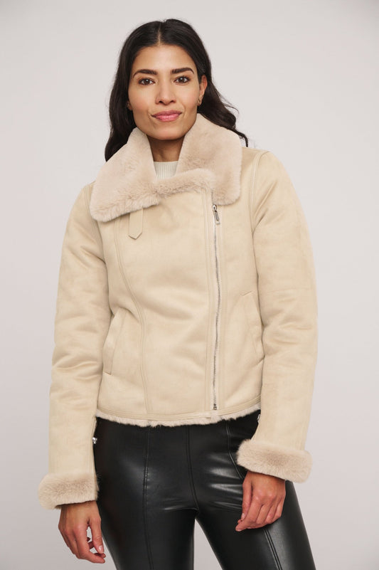 Giacca BACIA FAUX FUR BIKER JACKET - Rino & Pelle - Autunno Inverno 2024/25 - Birch - Denny Store