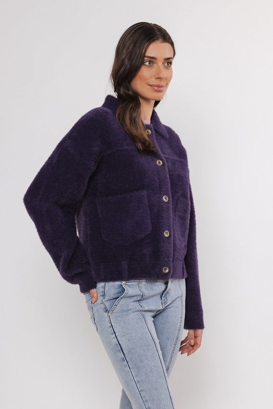 Giacca BUBBLY BOXY JACKET - Rino & Pelle - Autunno Inverno 2024/25 Eggplant - Denny Store