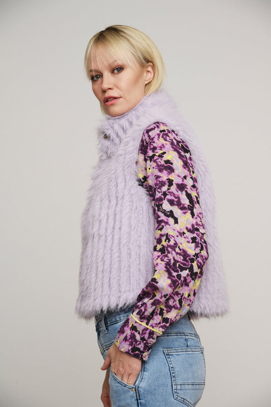Gilet DAVA GILET WITH CLOSURE - Rino & Pelle - Autunno Inverno 2024/25 Lilac fog - Denny Store