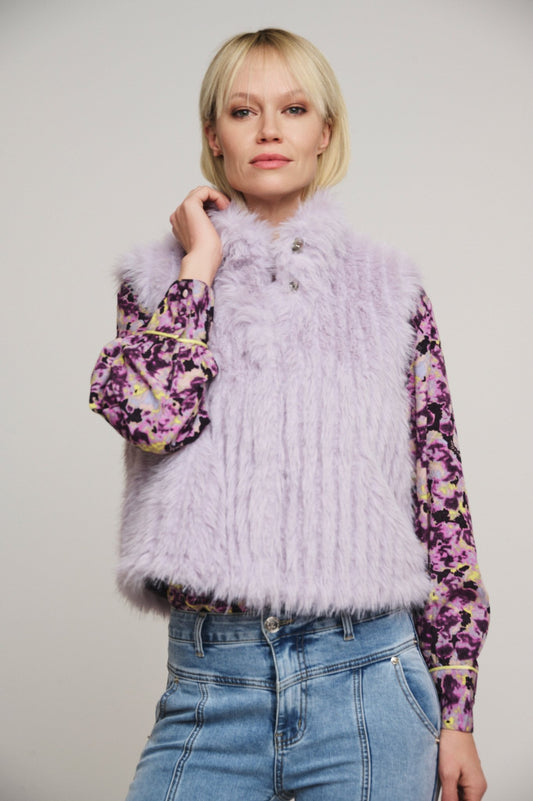 Gilet DAVA GILET WITH CLOSURE - Rino & Pelle - Autunno Inverno 2024/25 Lilac fog - Denny Store