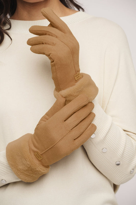 Guanti DANZO GLOVES WITH FAKE FUR - Rino & Pelle - Autunno Inverno 2024/25 - Camel - Denny Store
