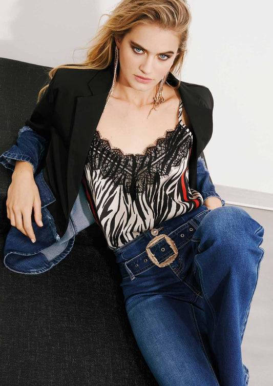 Jeans flare in cotone con cintura - art. 511ND26008 - Denny Rose Primavera Estate 2025 Donna