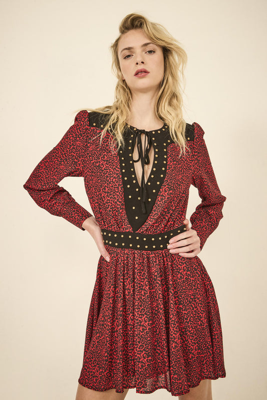 Mini abito in georgette- art. 521DD15013 - Denny Rose Autunno Inverno 2025/26