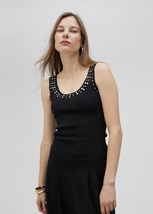 Top in maglia con strass sul collo - Lola Casademunt Primavera/Estate 2025 - LS2515001