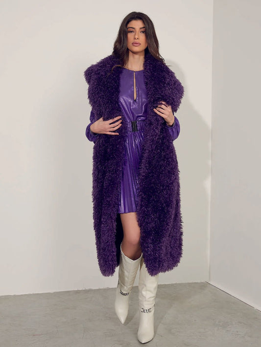 Pelliccia YET eco lunga s/m collo ampio 1 bottone Donna Relish Autunno Inverno 2023/24 RDA2305009097 - Denny Store Italia