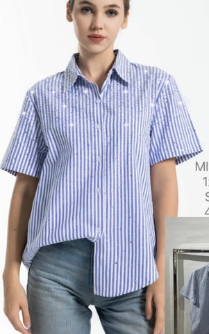 Camicia xkn brillantini donna Primavera estate 2025 A670 no brand