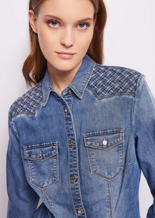 Camicia in denim di misto cotone art. 421BD46002 Donna Gaudi Jeans Autunno Inverno 2024/25