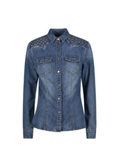 Camicia in denim di misto cotone art. 421BD46002 Donna Gaudi Jeans Autunno Inverno 2024/25