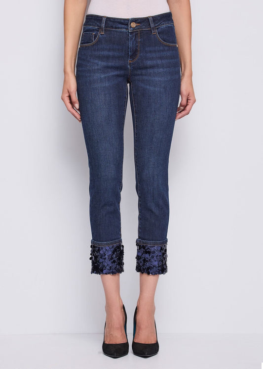 Jeans da donna con risvolto e paillettes - art. 521BD26008 - Gaudi Autunno Inverno 2025/26 Donna